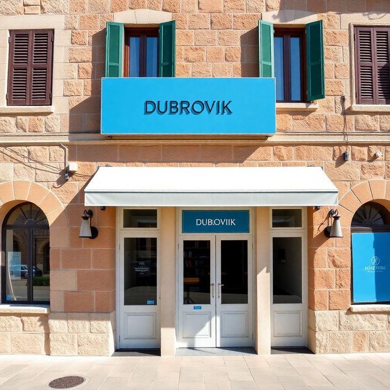 Ulaz u povijesnu kamenu zgradu u centru Dubrovnika s minimalnom modernom signalizacijom